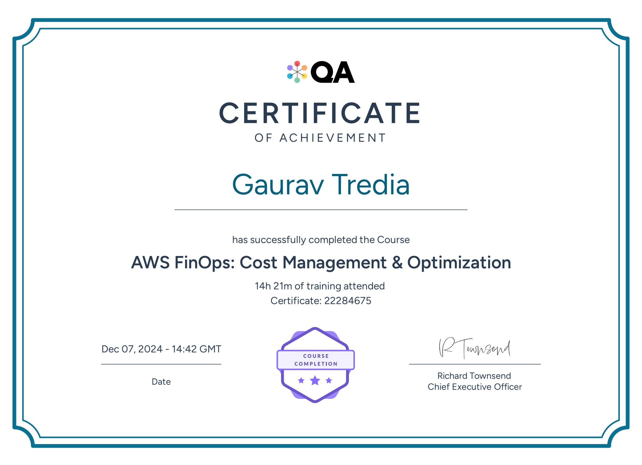 תעודה: AWS FinOps: Cost Management & Optimization